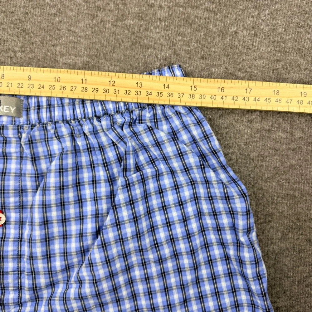 Jockey Men's Blue Plaid Cotton Boxer Shorts Large 36-38 Elastic Waist‎ Underwear